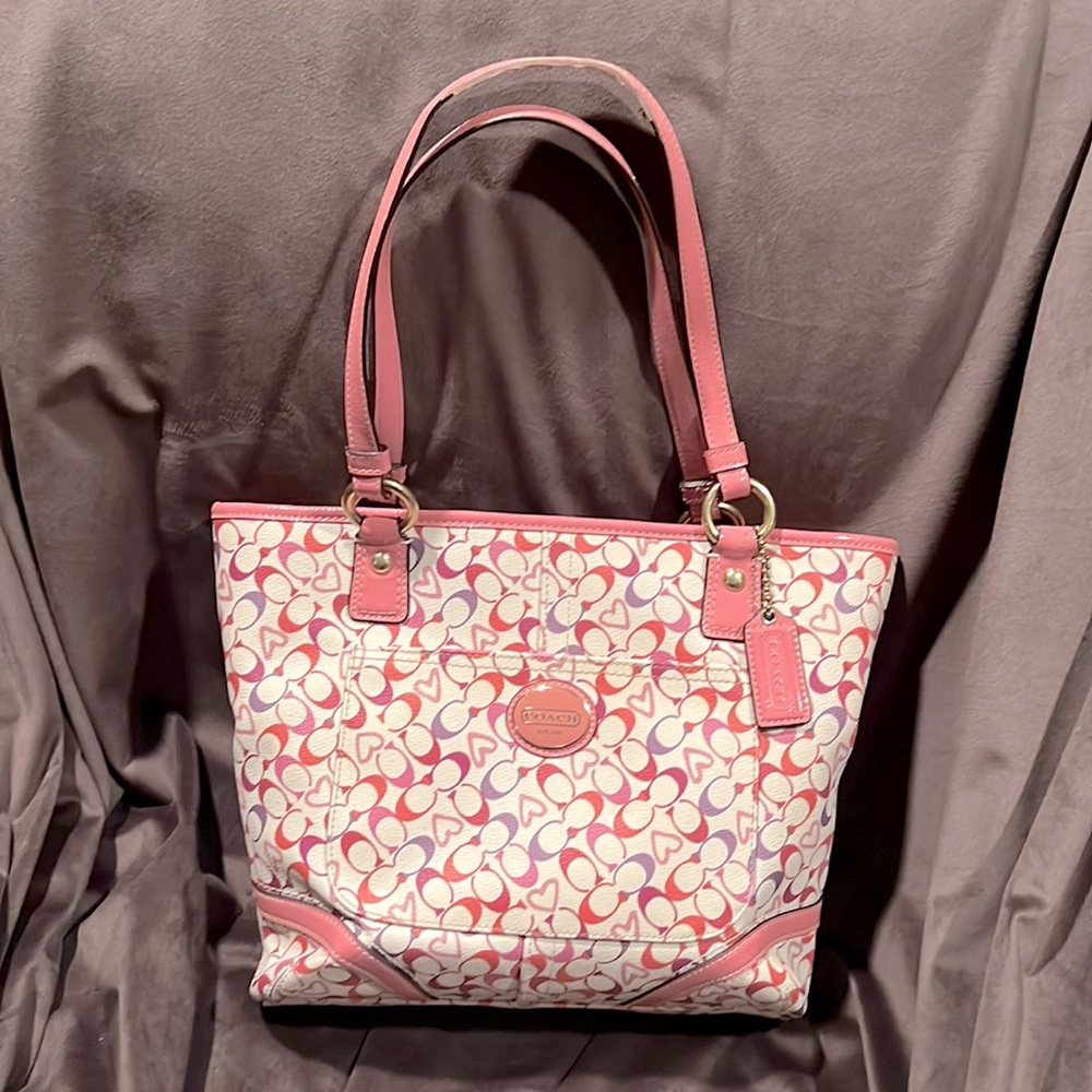 Coach pink and Purple Heart handbag